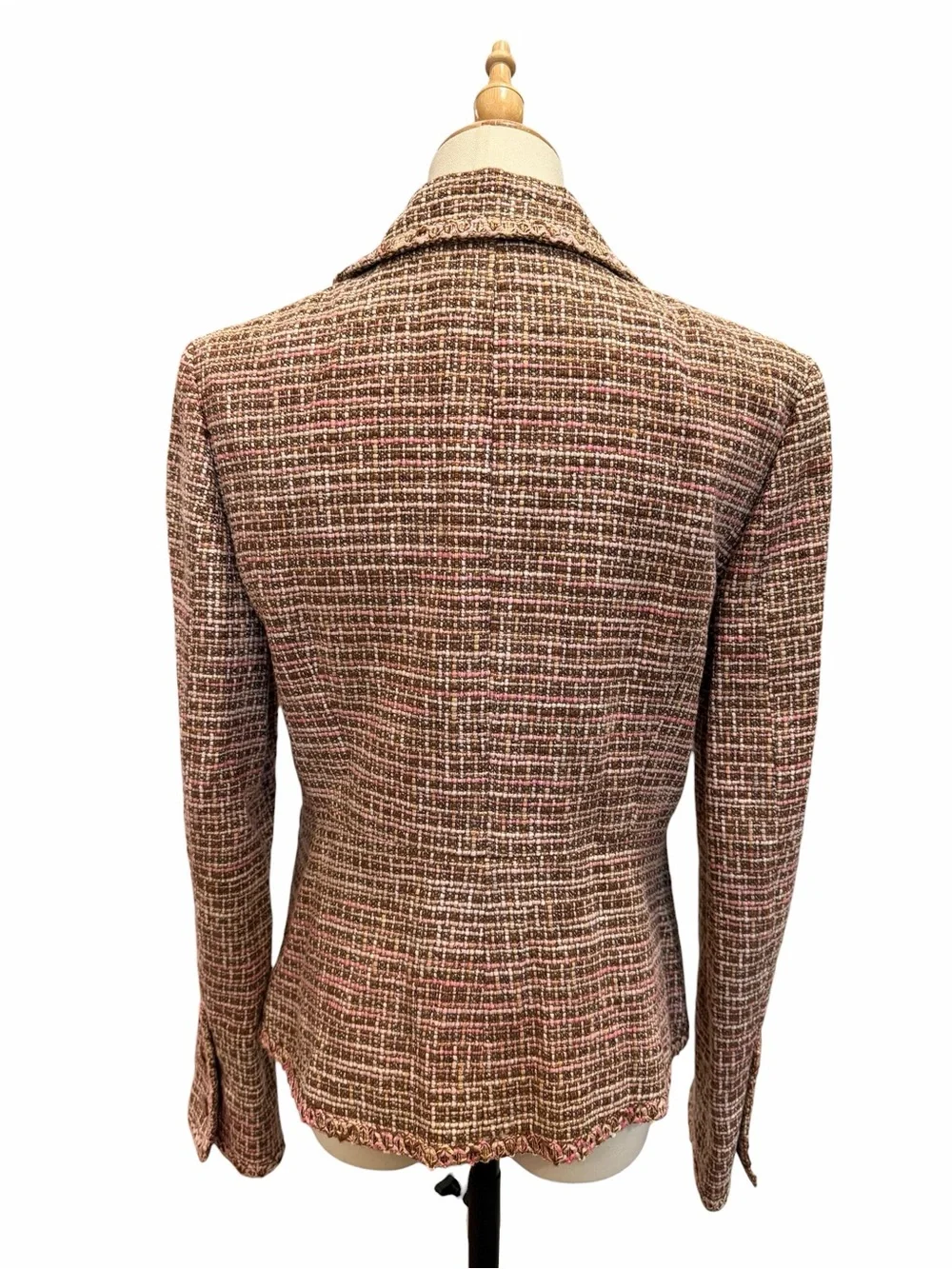 CHANEL Pink and Brown Tweed Blazer
